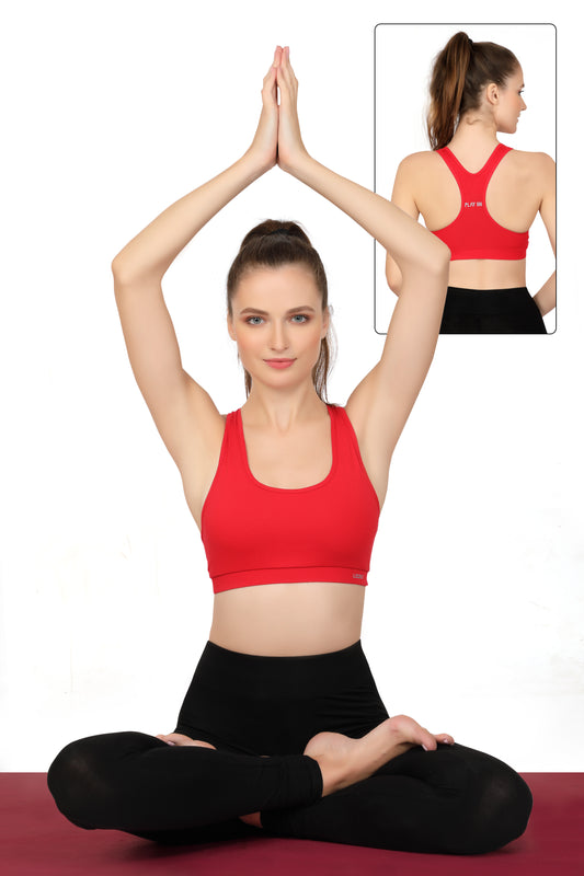 SOFT COTTON SPORTS BRA WITH REMOVABLE PADS