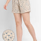 WOMEN SOFT COTTON HONEYBEE PRINT NIGHT SHORTS - CREAM
