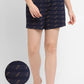 WOMEN'S PRINTED COTTON NIGHT SHORTS - NAVY BLUE