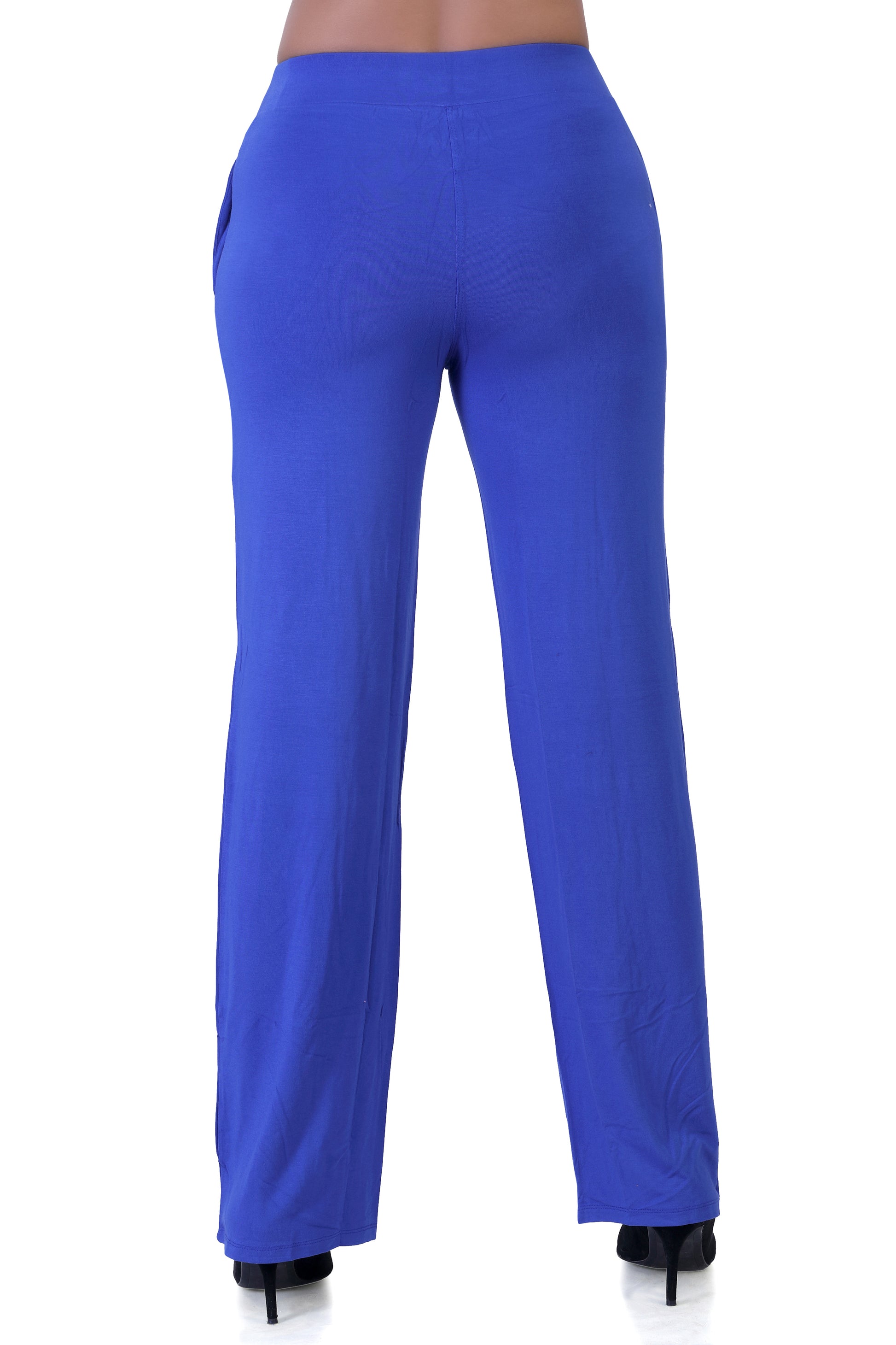 Buy Women Blue Regular Fit Solid Casual Trousers Online - 769866