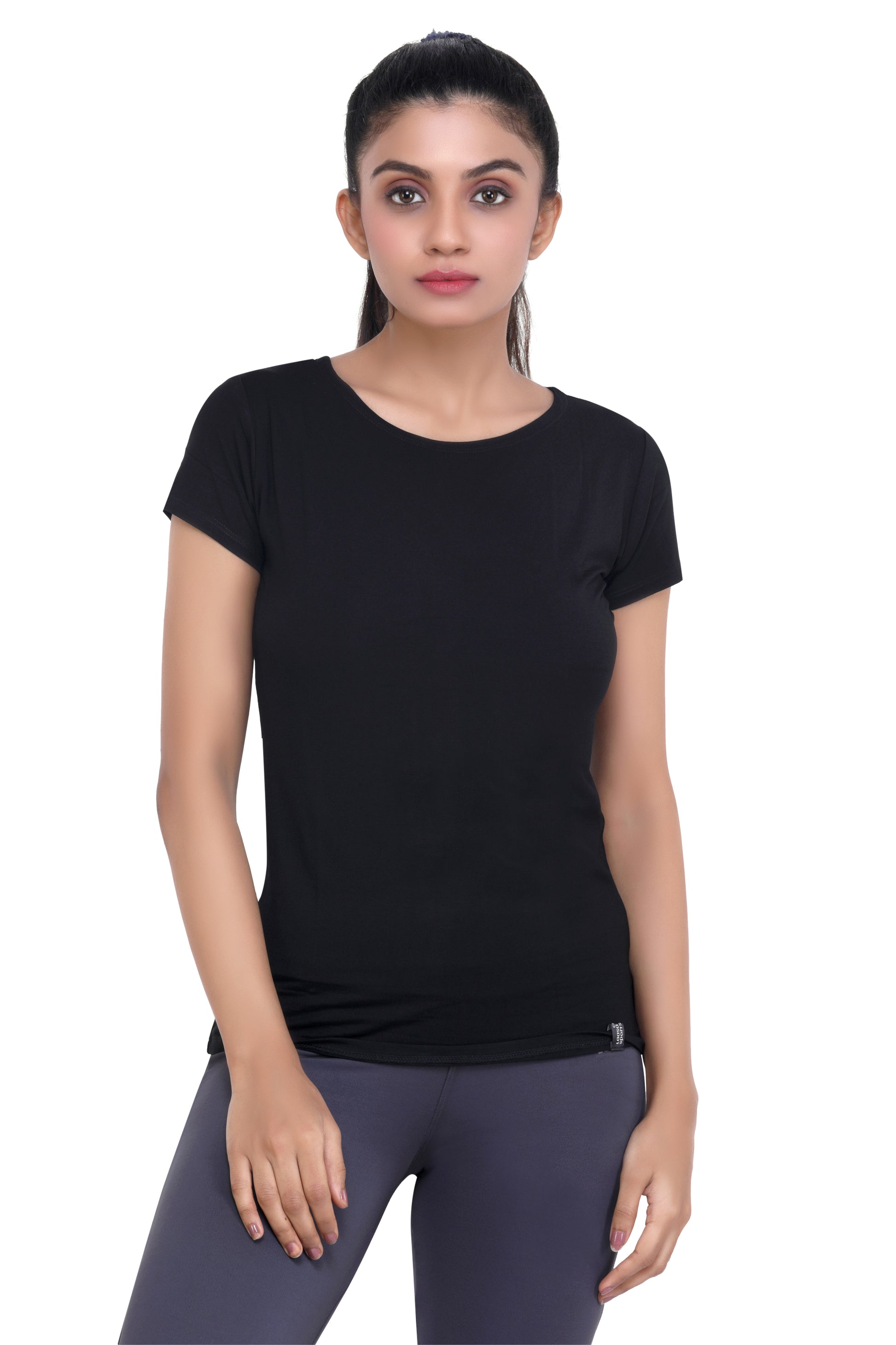 Buy LAASA SPORTS Women Navy Blue Slim Fit T Shirt - Tshirts for