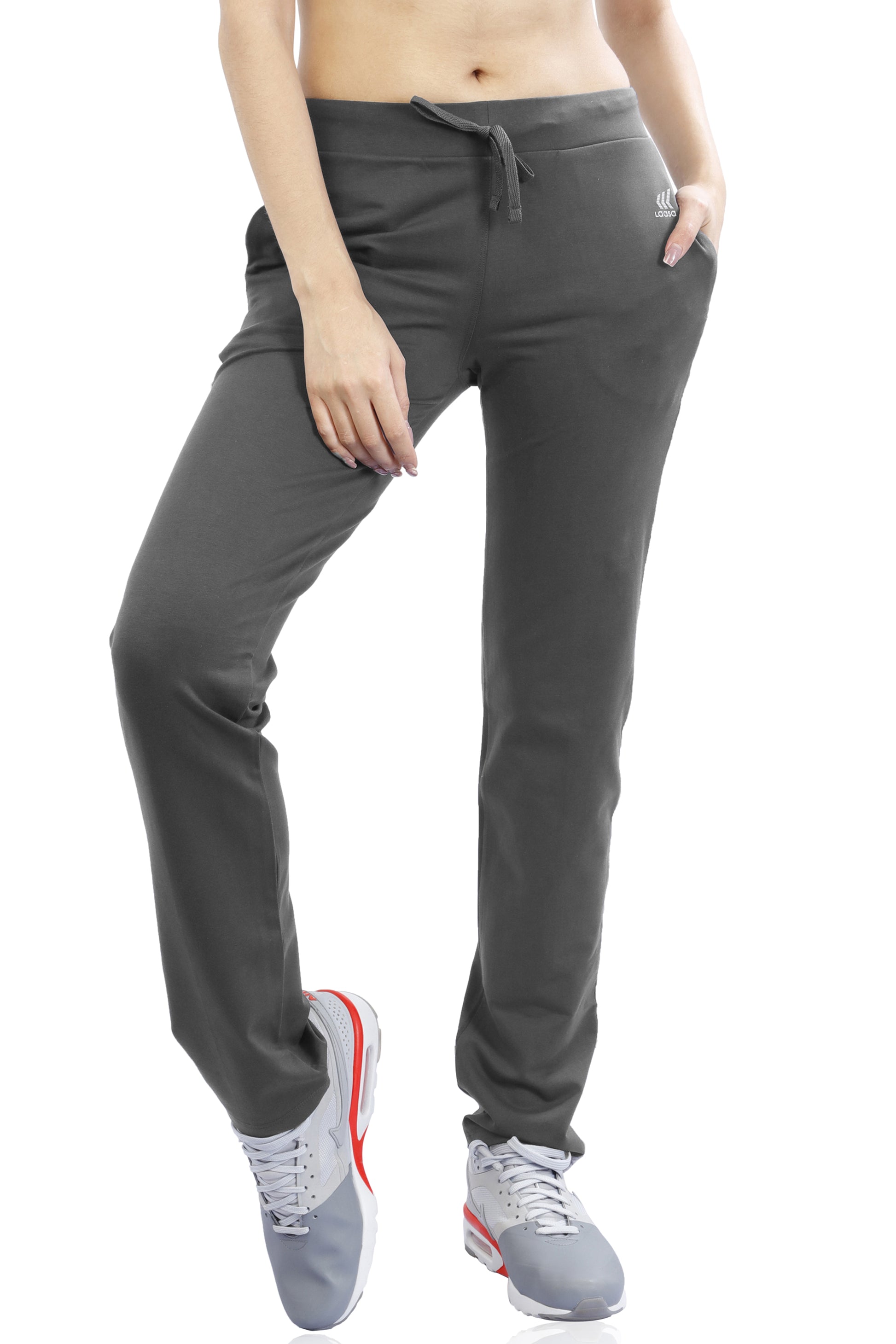 Women's Track Pants Soft Fleece Slim Cuff w Zipped Pockets Ladies Trackies  Basic