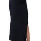 WOMEN'S SOLID MID-CALF PENCIL SKIRT WITH SIDE SLIT