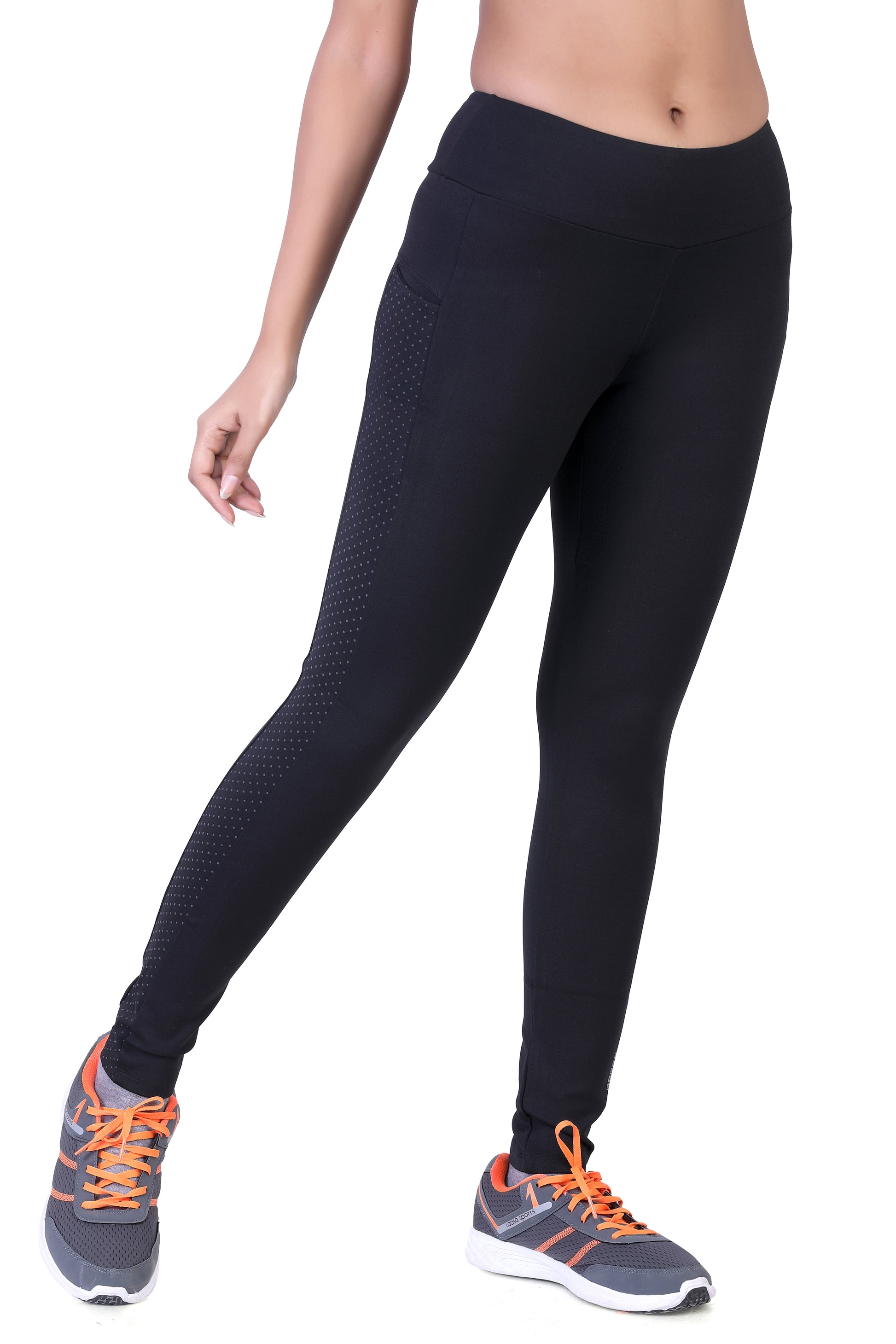 Women Matte Polyester Active Sports Leggings Pants With, 54% OFF